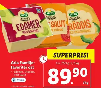 Lidl Arla Familje-favoriter ost erbjuda