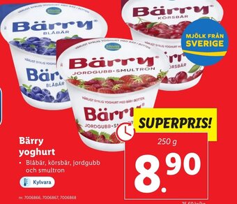 Lidl Bärry yoghurt erbjuda