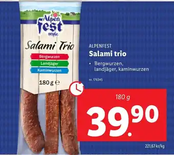 Lidl ALPENFEST Salami Trio erbjuda
