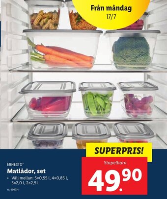 Lidl ERNESTOⓇ Matlådor, set erbjuda
