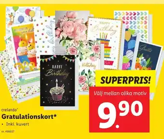 Lidl crelando Gratulationskort erbjuda