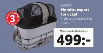 Lidl ZOOFARI Hundtransport för cykel erbjuda