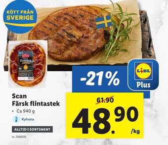 Lidl Scan Färsk flintastek erbjuda