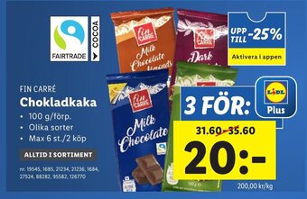 Lidl FIN CARRÉ Chokladkaka erbjuda