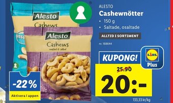 Lidl ALESTO Cashewnötter erbjuda