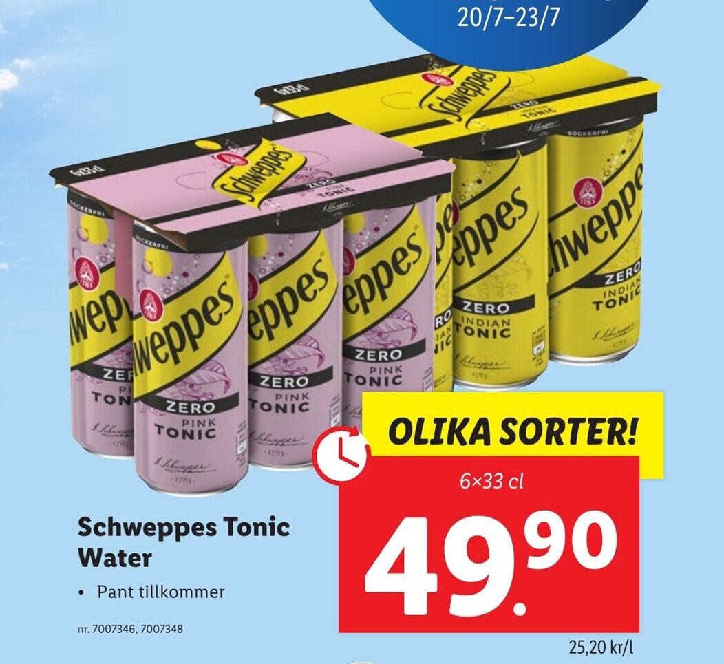 Schweppes Tonic Water erbjudande hos Lidl