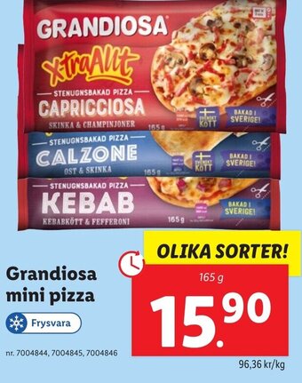 Lidl Grandiosa mini pizza erbjuda