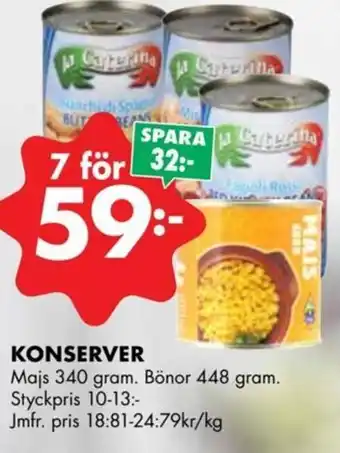 ÖoB KONSERVER Majs erbjuda