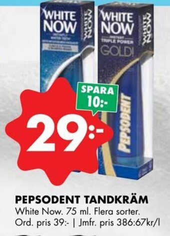 ÖoB PEPSODENT TANDKRÄM erbjuda