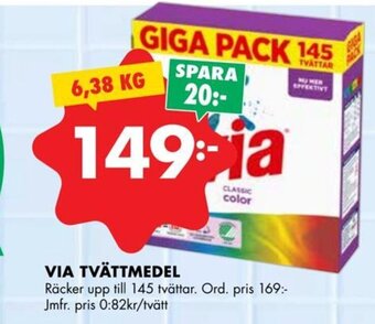 ÖoB VIA TVÄTTMEDEL erbjuda