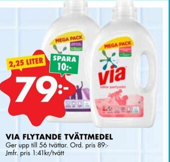 ÖoB VIA FLYTANDE TVÄTTMEDEL erbjuda