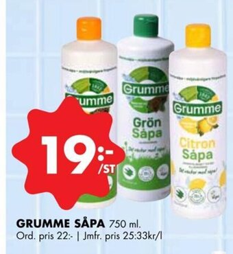 ÖoB GRUMME SÅPA erbjuda