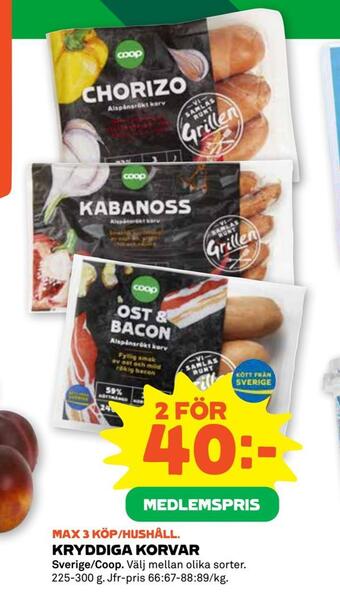 Stora Coop Kryddiga korvar erbjuda