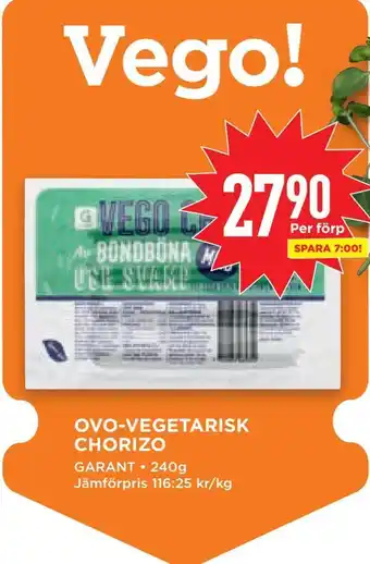 Willys Ovo-vegetarisk chorizo erbjuda