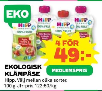 Coop Ekologisk klämpåse erbjuda