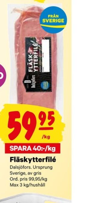City Gross Dalsjöfors fläskytterfilé erbjuda