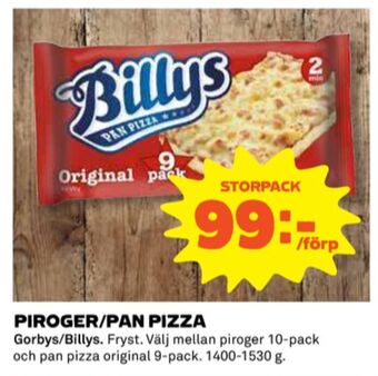 Coop Billys pizza erbjuda