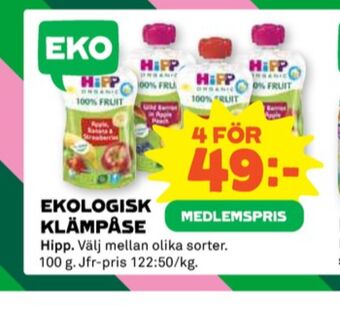 Coop Hipp barnmat erbjuda