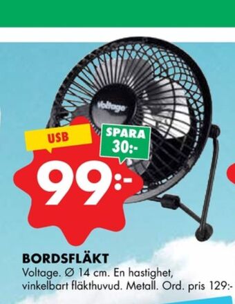 ÖoB Voltage bordsfläkt erbjuda