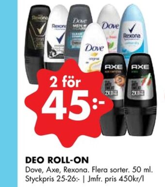 ÖoB Dove deodorant roll-on erbjuda