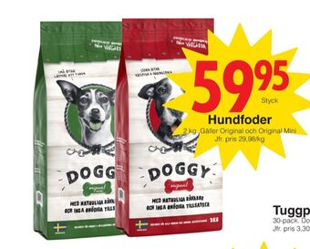 Matöppet Doggy hundmat erbjuda