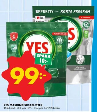 ÖoB Yes diskmaskintabs erbjuda