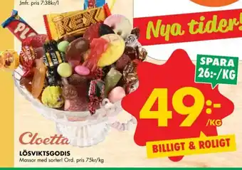 ÖoB Cloetta Lösviktsgodis erbjuda