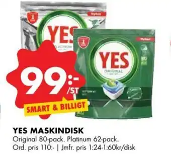 ÖoB Yes Maskindisk 80-pack/62-pack erbjuda