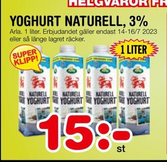 Nya Pulsen Yoghurt naturell, 3% erbjuda