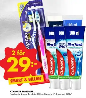 ÖoB Colgate Tandvård 2-pack 100ml. erbjuda