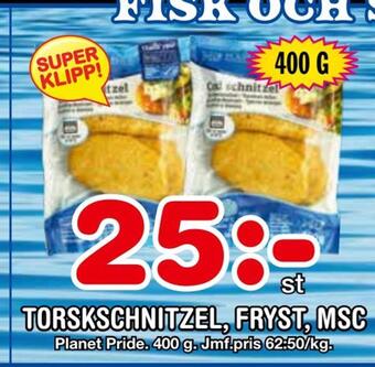 Nya Pulsen Torskschnitzel, fryst, msc erbjuda