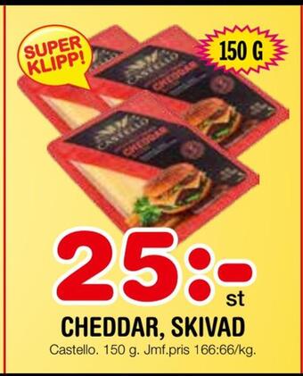 Cheddar, skivad