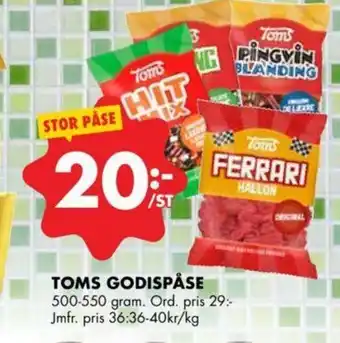 ÖoB Toms Godispåse 500-550 gram erbjuda