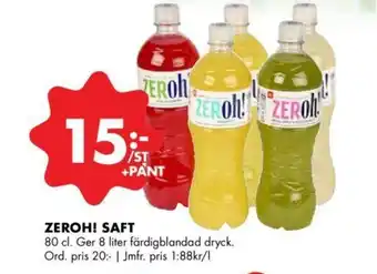 ÖoB Zeroh! Saft 80cl. erbjuda