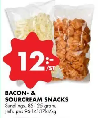 ÖoB Bacon- & Sourcream Snacks 85-125 gram. erbjuda