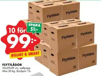 ÖoB Flyttlådor 35x29x39cm erbjuda