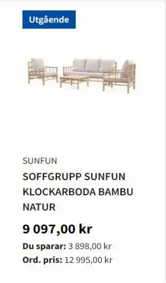 Bauhaus SOFFGRUPP SUNFUN KLOCKARBODA BAMBU NATUR erbjuda