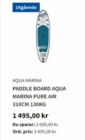 PADDLE BOARD AQUA MARINA PURE AIR 310CM 130KG