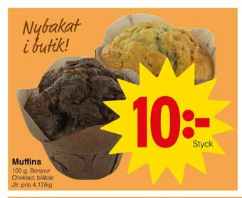 Matöppet Bonjour Butiksbakat kaffebröd erbjuda