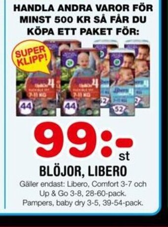 Nya Pulsen BLÖJOR, LIBERO erbjuda