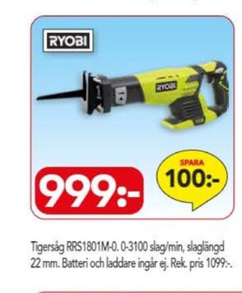 Bo Ohlsson Ryobi tigersåg erbjuda