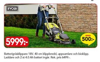 Bo Ohlsson Ryobi gräsklippare erbjuda