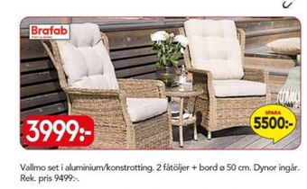 Bo Ohlsson Brafab utemöbler erbjuda