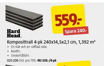 Jula Komposittrall 4-pk 240x14,5x2,1 cm, 1,392 m2 erbjuda