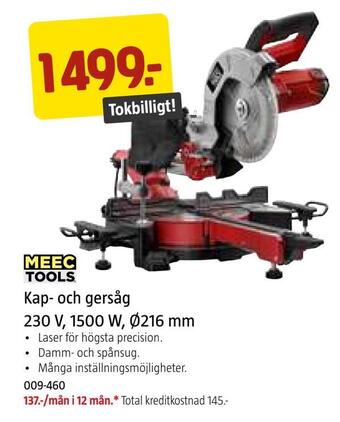 Jula Kap- och gersåg 230 v, 1500 w, ø216 mm erbjuda