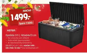 Jula Dynlåda 511 l, 145x64x73 cm erbjuda