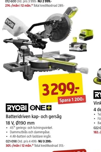 Jula Ryobi kap- & gersåg erbjuda