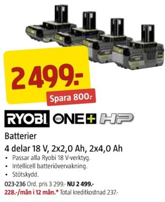 Jula Ryobi batteri erbjuda