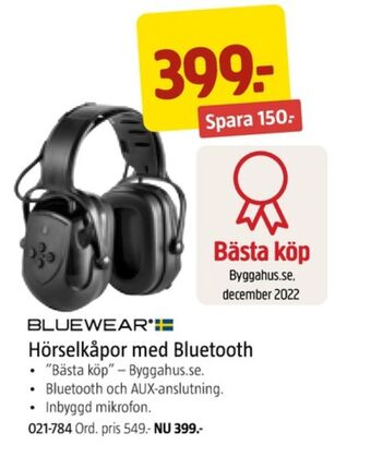 Jula Bluewear hörselkåpor erbjuda