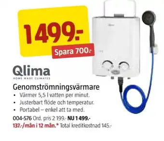 Jula Qlima varmvattenberedare erbjuda